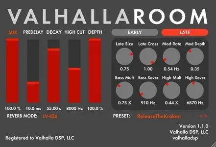 Valhalla DSP ValhallaRoom v1.5.1 MacOSX