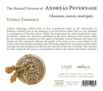Utopia Ensemble - The Musical Universe of Andreas Pevernage: Chansons, motets, madrigals (2021)