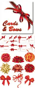 Cards and Red Bows Vector