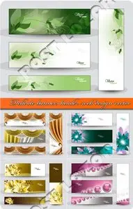 Delicate banners header web design vector