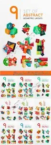 Glossy paper abstract infographic vector