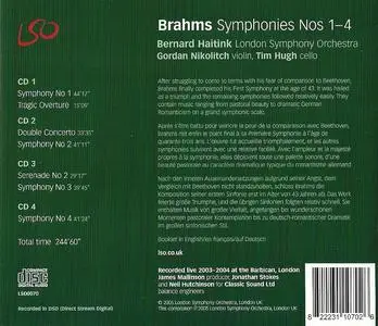 Bernard Haitink, London Symphony Orchestra - Johannes Brahms: Symphonies Nos. 1-4; Double Concerto; Serenade No. 2 (2005)