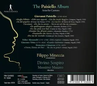 Filippo Mineccia, Massimo Mazzeo, Divino Sospiro - The Paisiello Album: Arias for Castrato (2018)