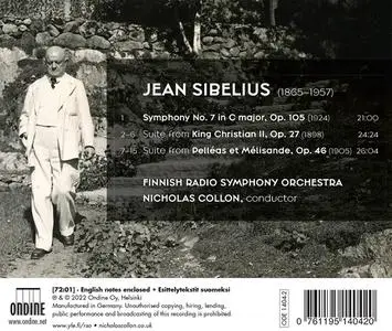 Nicholas Collon, Finnish Radio Symphony Orchestra - Jean Sibelius: Symphony No.7; Pelléas & Mélisande; King Christian II (2022)