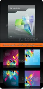 Business template with abstract object background vector