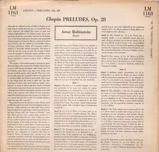 Chopin - The Preludes, Op.28 - Rubinstein ( 1946) VinylRip [repost]
