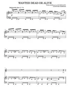 Wanted Dead Or Alive - Bon Jovi, Rock Of Ages Musical (Piano-Vocal-Guitar)