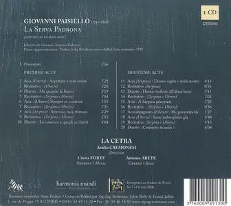 Attilio Cremonesi, La Cetra, Antonio Abete, Cinzia Forte - Giovanni Paisiello: La Serva Padrona (2007)