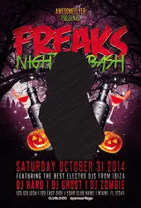 Freaks Night Halloween Party Flyer Template / AvaxHome