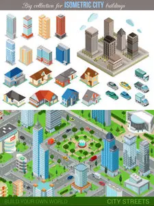 Isometric buildings set (Shutterstock)