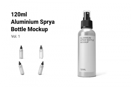 Aluminum Spray Bottle Mockup Vol.1