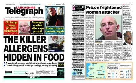 Lancashire Telegraph (Blackburn, Darwen, Hyndburn, Ribble Valley) – January 31, 2020