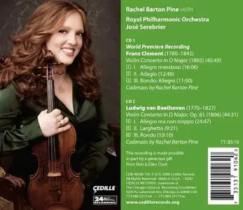 Rachel Barton Pine, Royal Philharmonic Orchestra, Jose Serebrier - Beethoven & Clement: Violin Concertos (2008)