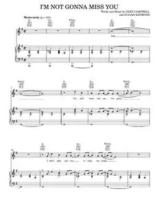 I'm Not Gonna Miss You - Glen Campbell (Piano-Vocal-Guitar)