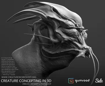 Gumroad - Creature Concepting In 3D by Dominic Qwek