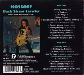 Paul Kossoff - Back Street Crawler (2CD Deluxe Edition) (2008) (Repost)
