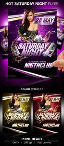 Graphicriver Hot Saturday Night Party Flyer