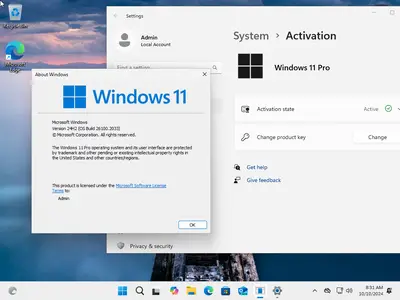 Windows 11 Pro 24H2 Build 26100.2033 (No TPM Required) Preactivated Multilingual October 2024