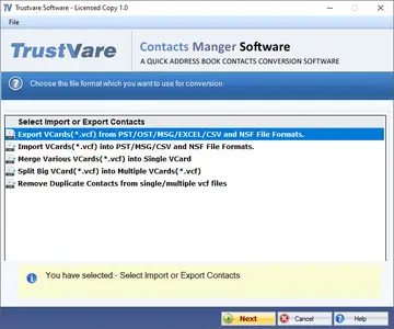 TrustVare Contact Manager Software 1.0