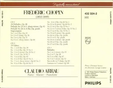 Claudio Arrau - Chopin (1991) {6CD Box Set Philips Classics 432 303-2}