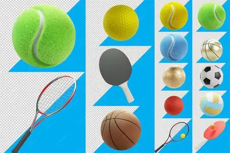 15 Realistic Sport Balls - 3D Renders PSD Templates