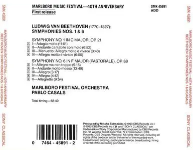 Pablo Casals, Marlboro Festival Orchestra - Ludwig van Beethoven: Symphonies Nos. 1 & 6 (1990)