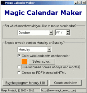 Magic Calendar Maker 3.6