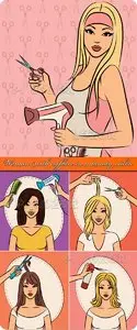 Woman with coiffure in a beauty salon vector