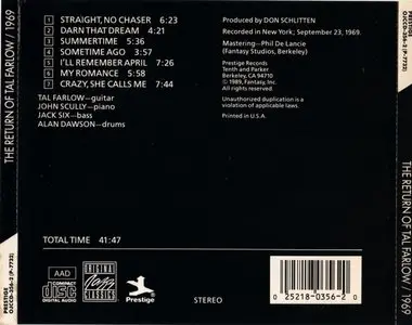 Tal Farlow - The Return Of Tal Farlow (1969) {Repost}