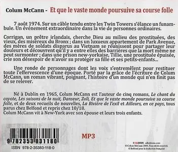 Colum McCann, "Et que le vaste monde poursuive sa course folle"