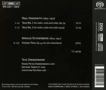 Trio Zimmermann - Hindemith & Schoenberg: String Trios (2017)