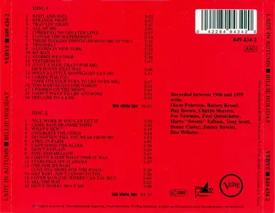 Billie Holiday – Lady In Autumn (Comp. 1991) (Verve) (2-CD)
