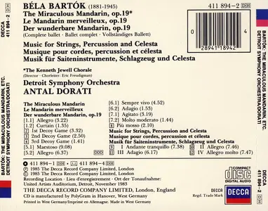 Antal Doráti, Detroit Symphony Orchestra - Béla Bartók: The Miraculous Mandarin; Music For Strings, Percussion & Celesta (1985)