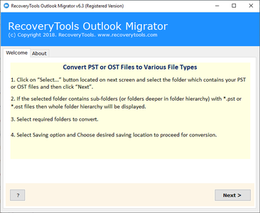 RecoveryTools Outlook Migrator 6.3