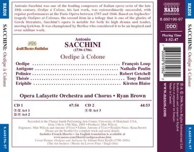 Ryan Brown, Opera Lafayette Orchestra and Chorus - Antonio Sacchini: Oedipe à Colone (2006)