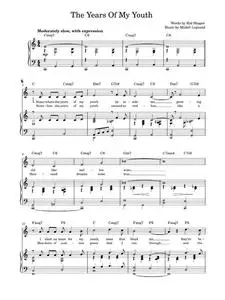 The Years Of My Youth - Dusty Springfield, Michel LeGrand (Piano-Vocal-Guitar (Piano Accompaniment))