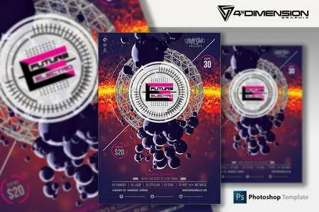 CreativeMarket - Future Electro A4 Flyer Template