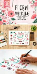 Creativemarket - Floral watercolor clipart