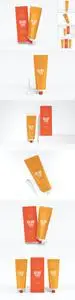 Super Glue Tube with Box Packaging Mockup Set DV4FAK3