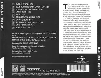 Charlie Byrd - Byrd's World! (1958) {Riverside OJCCD-1054-2 rel 2000}