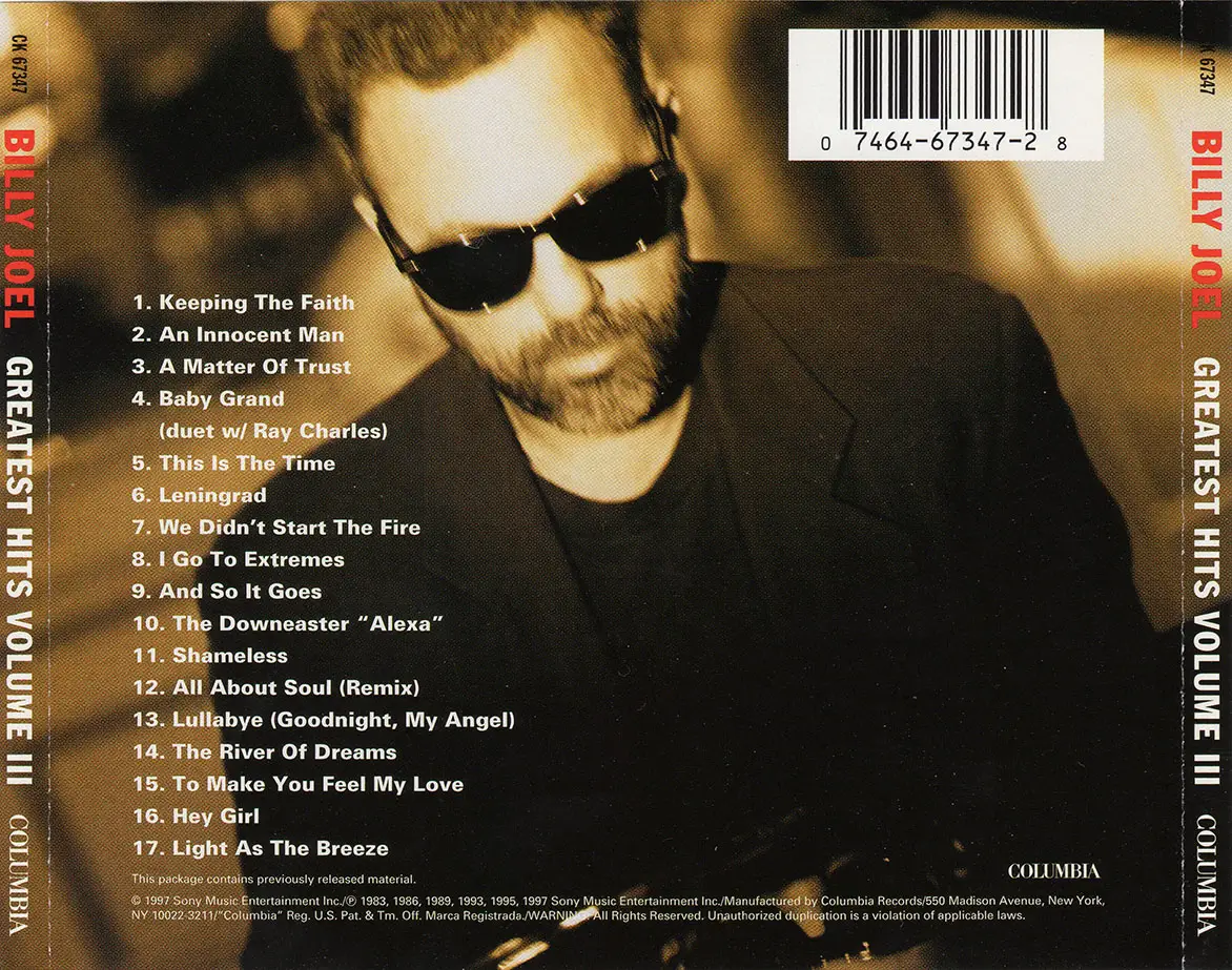 Billy a matter. Billy Joel 1997 - Greatest Hits Volume III. Billy Joel CD. Billy Joel / Greatest Hits Volume 1 1997. Greatest Hits Vol. III Billy Joel.