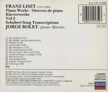 Jorge Bolet - Liszt: Schubert Song Transcriptions (2002)