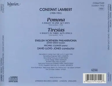 David Lloyd-Jones, English Northern Philharmonia - Constant Lambert: Tiresias, Pomona (1999)