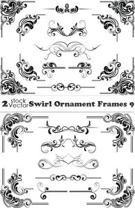 Vectors - Swirl Ornament Frames 9