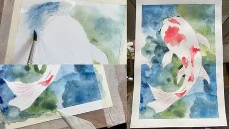 Learn To Paint A Fish In Water Using Watercolours