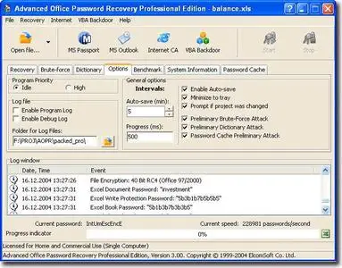 Advanced Office Password Recovery Professional ver. 3.11