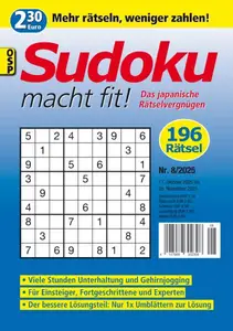 Sudoku macht fit - Nr.8 2025
