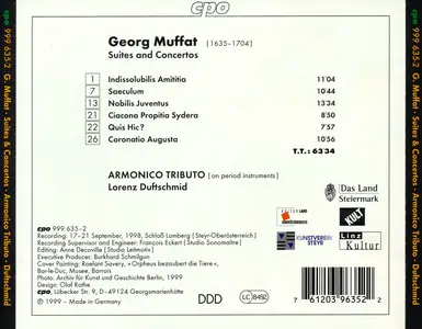 Lorenz Duftschmid, Armonico Tributo Austria - Georg Muffat: Nobilis Juventus (1999)