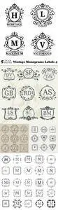 Vectors - Vintage Monograms Labels 4