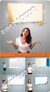 Woman and billboard photo